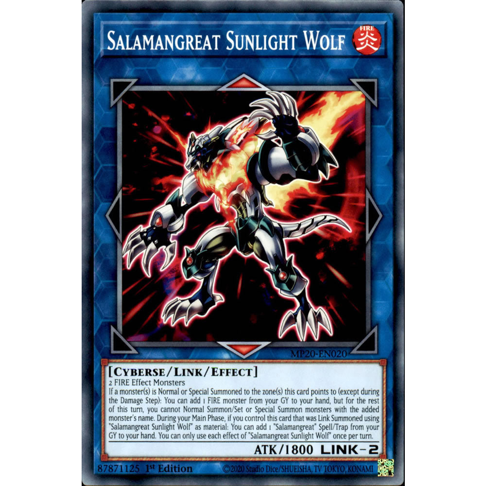 Salamangreat Sunlight Wolf MP20-EN020 Yu-Gi-Oh! Card from the Mega Tin 2020 Mega Pack Set