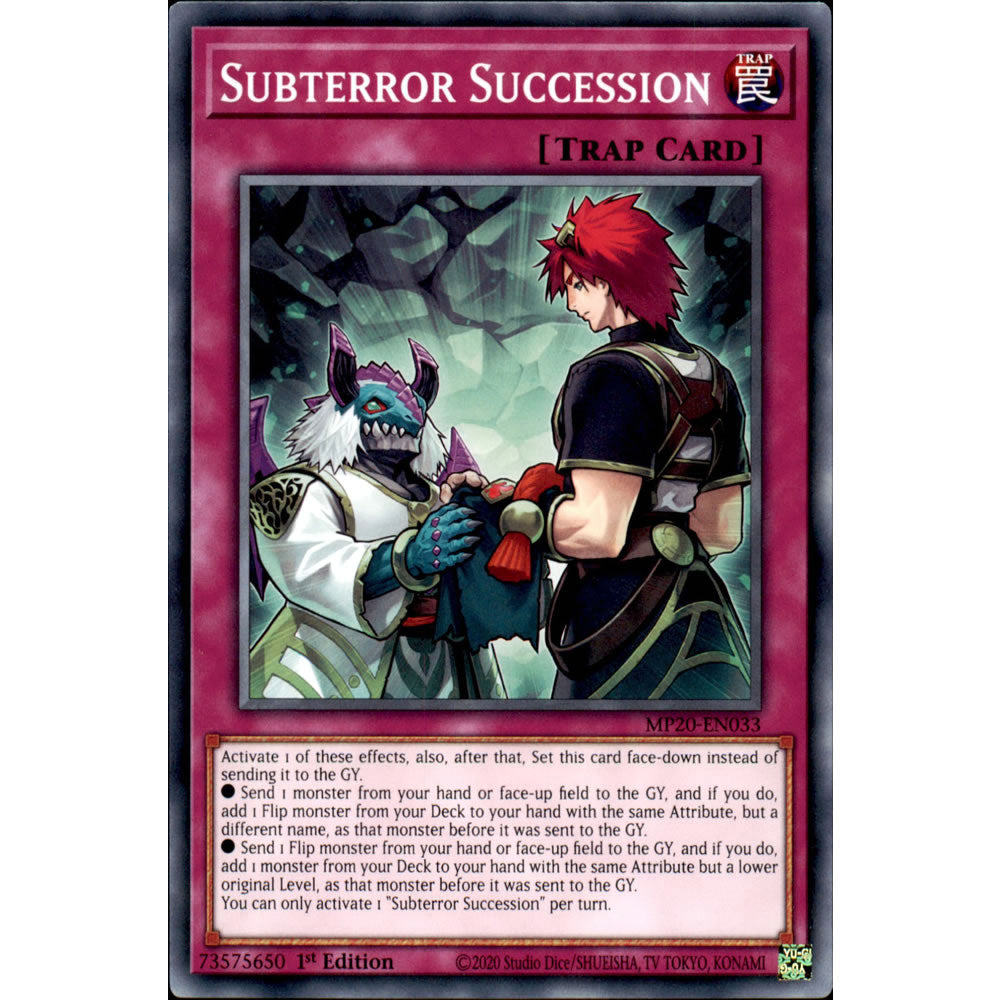 Subterror Succession MP20-EN033 Yu-Gi-Oh! Card from the Mega Tin 2020 Mega Pack Set