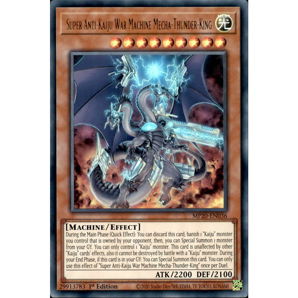 Super Anti-Kaiju War Machine Mecha-Thunder-King MP20-EN036 Yu-Gi-Oh! Card from the Mega Tin 2020 Mega Pack Set