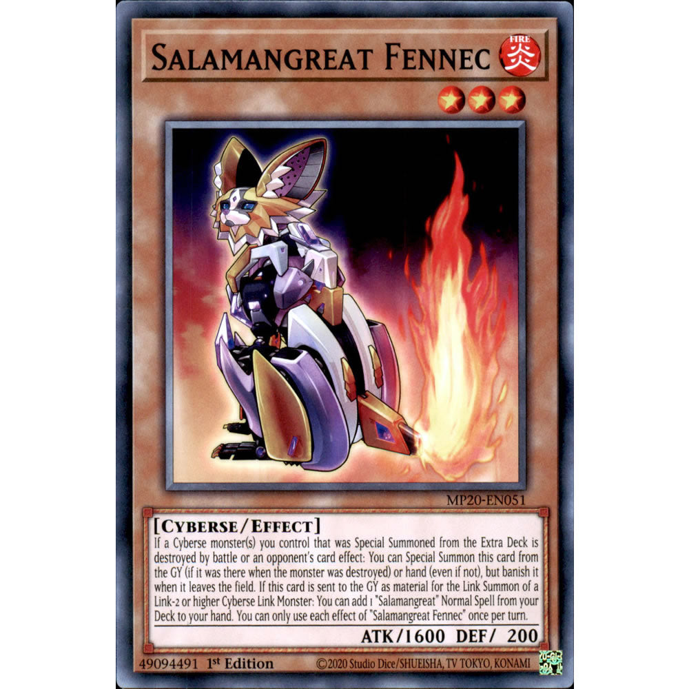 Salamangreat Fennec MP20-EN051 Yu-Gi-Oh! Card from the Mega Tin 2020 Mega Pack Set