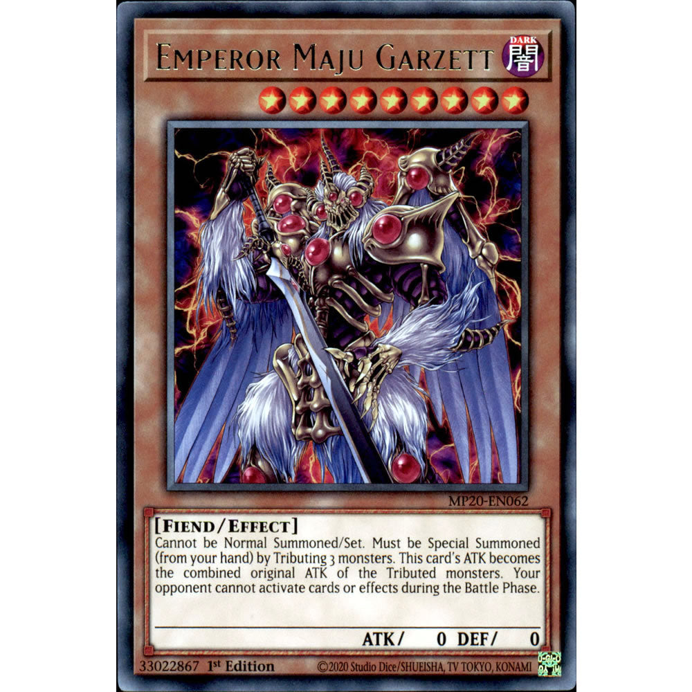 Emperor Maju Garzett MP20-EN062 Yu-Gi-Oh! Card from the Mega Tin 2020 Mega Pack Set