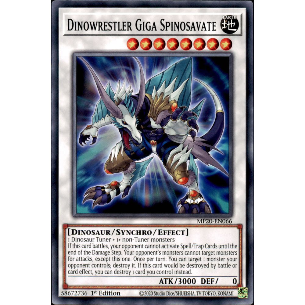 Dinowrestler Giga Spinosavate MP20-EN066 Yu-Gi-Oh! Card from the Mega Tin 2020 Mega Pack Set