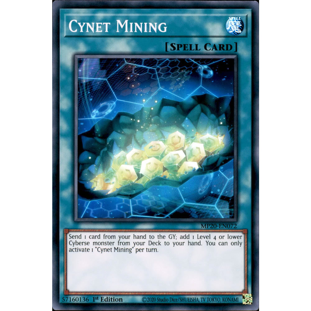 Cynet Mining MP20-EN072 Yu-Gi-Oh! Card from the Mega Tin 2020 Mega Pack Set