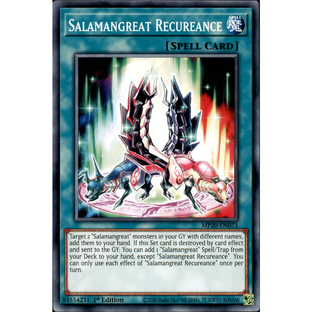 Salamangreat Recureance MP20-EN073 Yu-Gi-Oh! Card from the Mega Tin 2020 Mega Pack Set