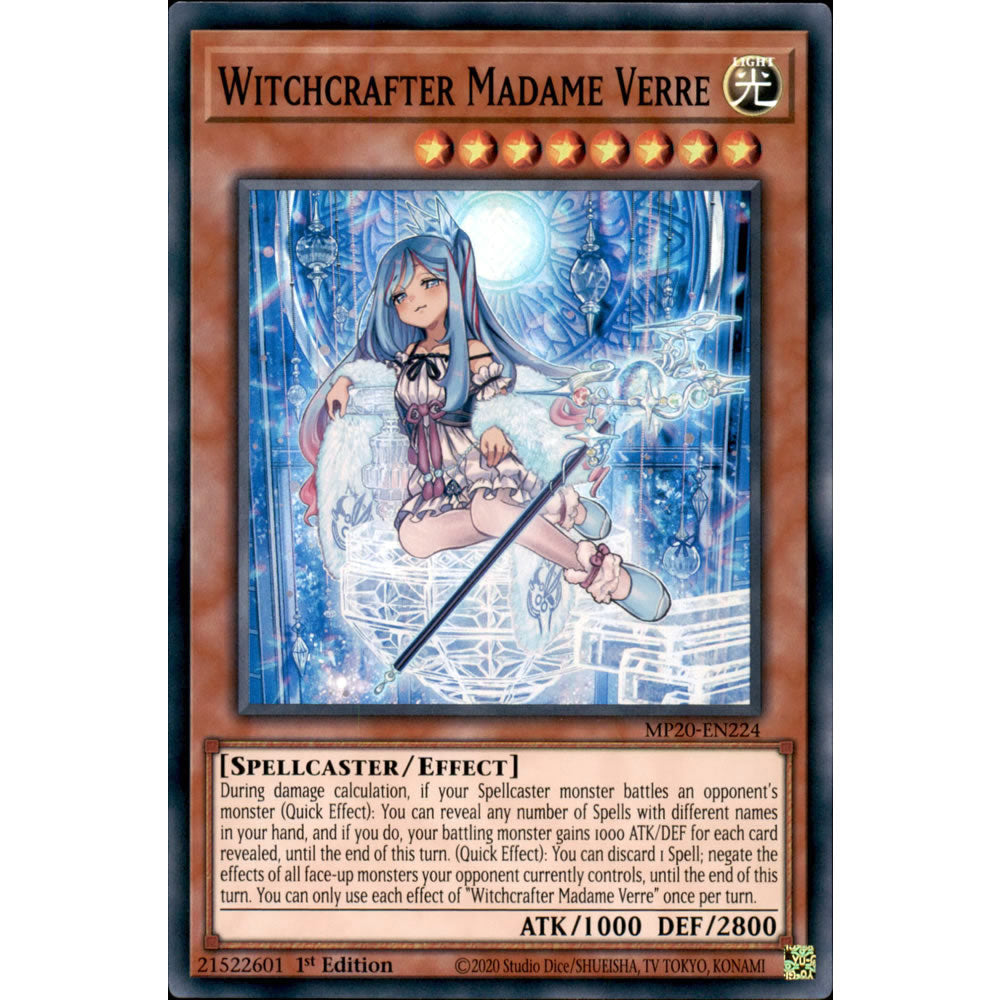 Witchcrafter Madame Verre MP20-EN224 Yu-Gi-Oh! Card from the Mega Tin 2020 Mega Pack Set