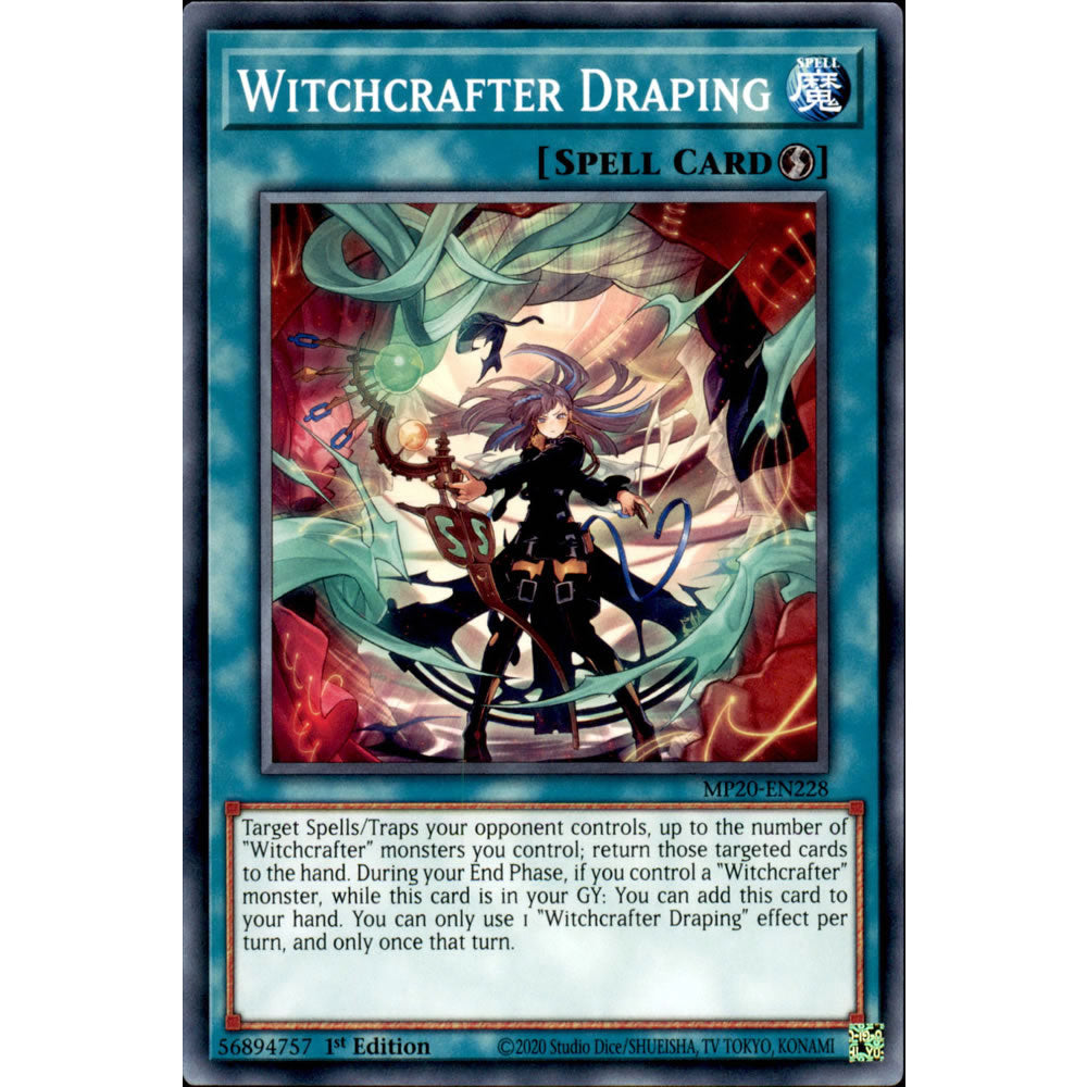 Witchcrafter Draping MP20-EN228 Yu-Gi-Oh! Card from the Mega Tin 2020 Mega Pack Set