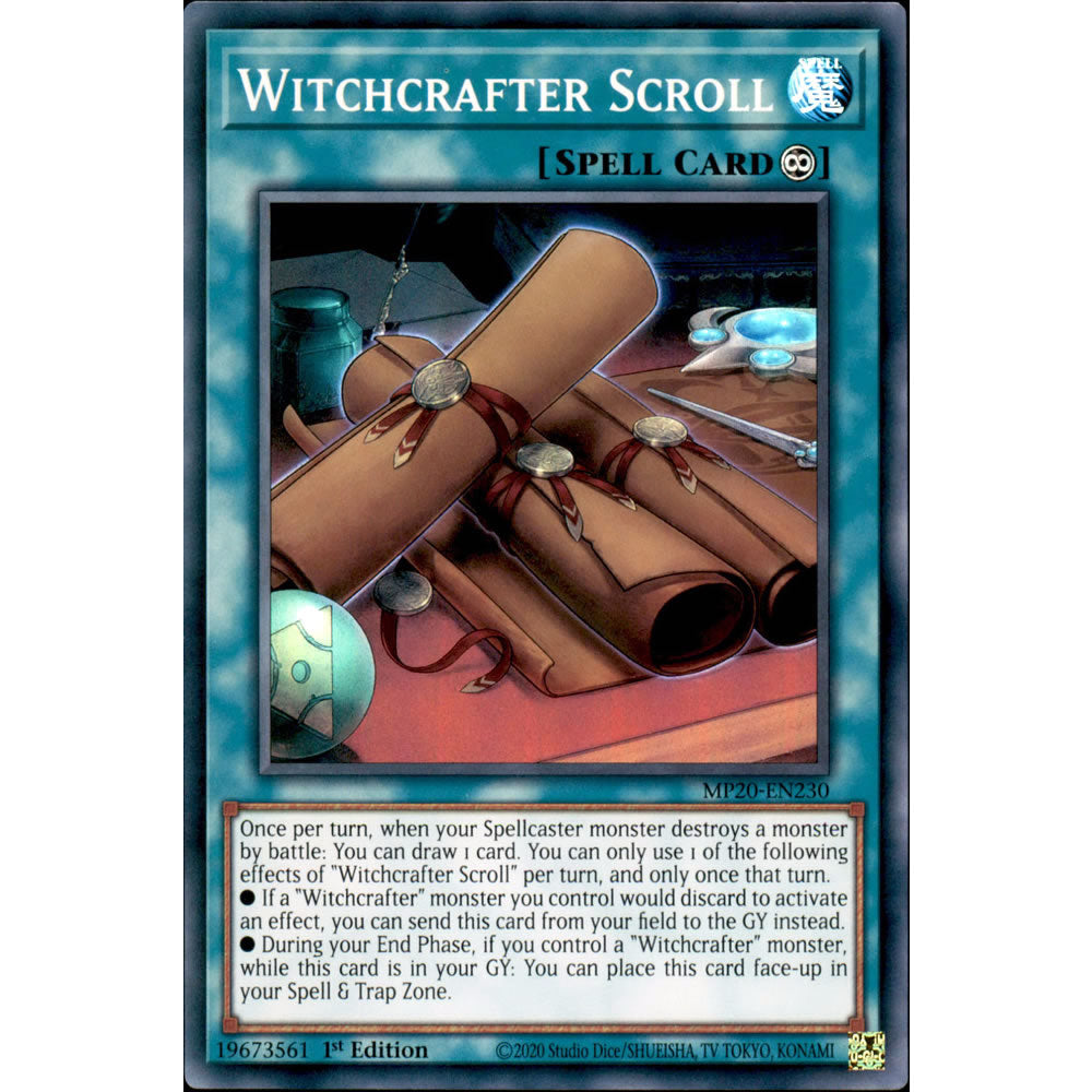 Witchcrafter Scroll MP20-EN230 Yu-Gi-Oh! Card from the Mega Tin 2020 Mega Pack Set