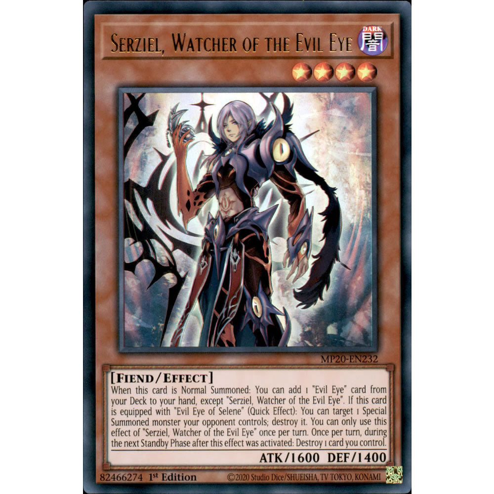 Serziel, Watcher of the Evil Eye MP20-EN232 Yu-Gi-Oh! Card from the Mega Tin 2020 Mega Pack Set