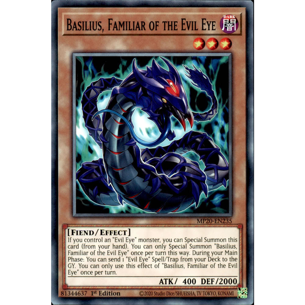 Basilius, Familiar of the Evil Eye MP20-EN235 Yu-Gi-Oh! Card from the Mega Tin 2020 Mega Pack Set