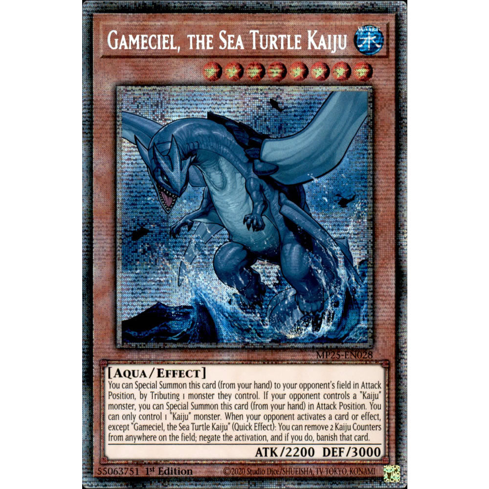 Gameciel, the Sea Turtle Kaiju MP25-EN028 Yu-Gi-Oh! Card from the Mega Tin 2025 Mega Pack Set