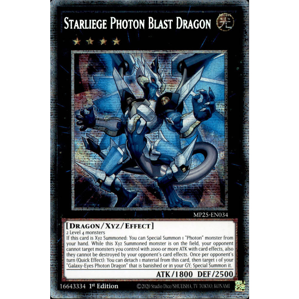 Starliege Photon Blast Dragon MP25-EN034 Yu-Gi-Oh! Card from the Mega Tin 2025 Mega Pack Set
