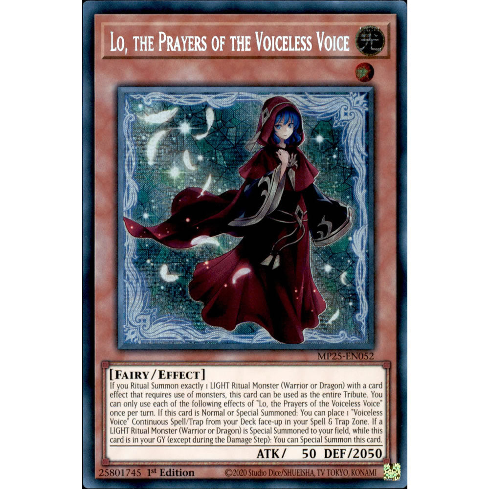 Lo, the Prayers of the Voiceless Voice MP25-EN052 Yu-Gi-Oh! Card from the Mega Tin 2025 Mega Pack Set