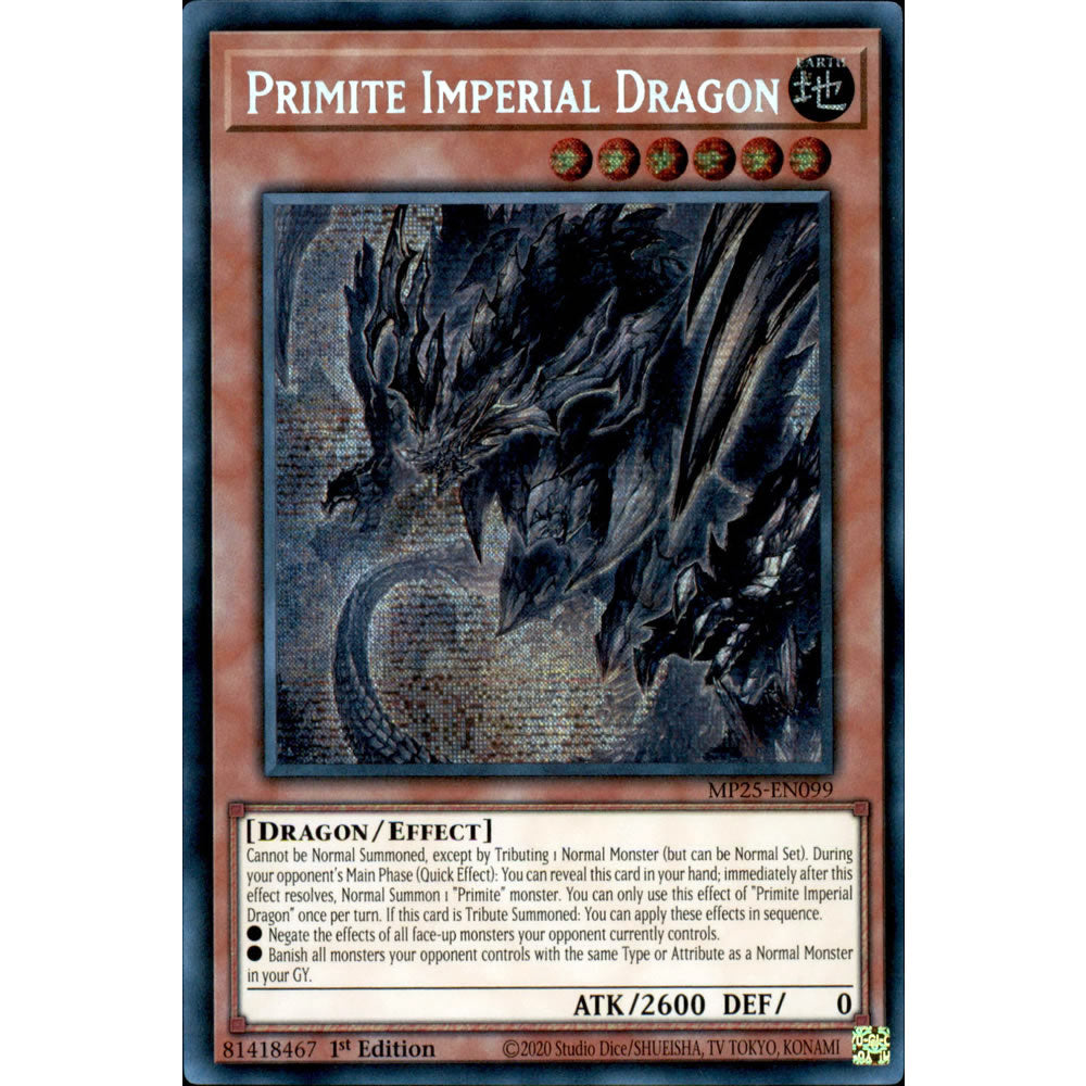 Primite Imperial Dragon MP25-EN099 Yu-Gi-Oh! Card from the Mega Tin 2025 Mega Pack Set
