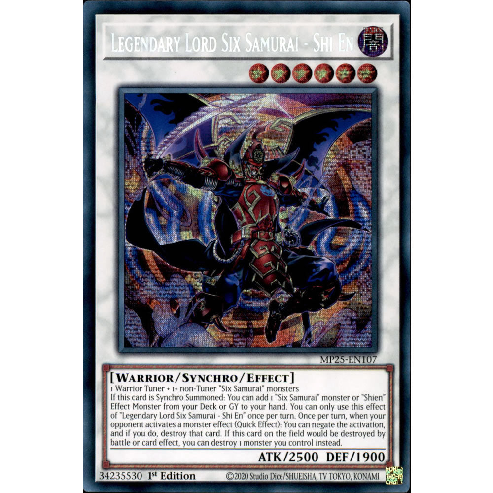 Legendary Lord Six Samurai - Shi En MP25-EN107 Yu-Gi-Oh! Card from the Mega Tin 2025 Mega Pack Set