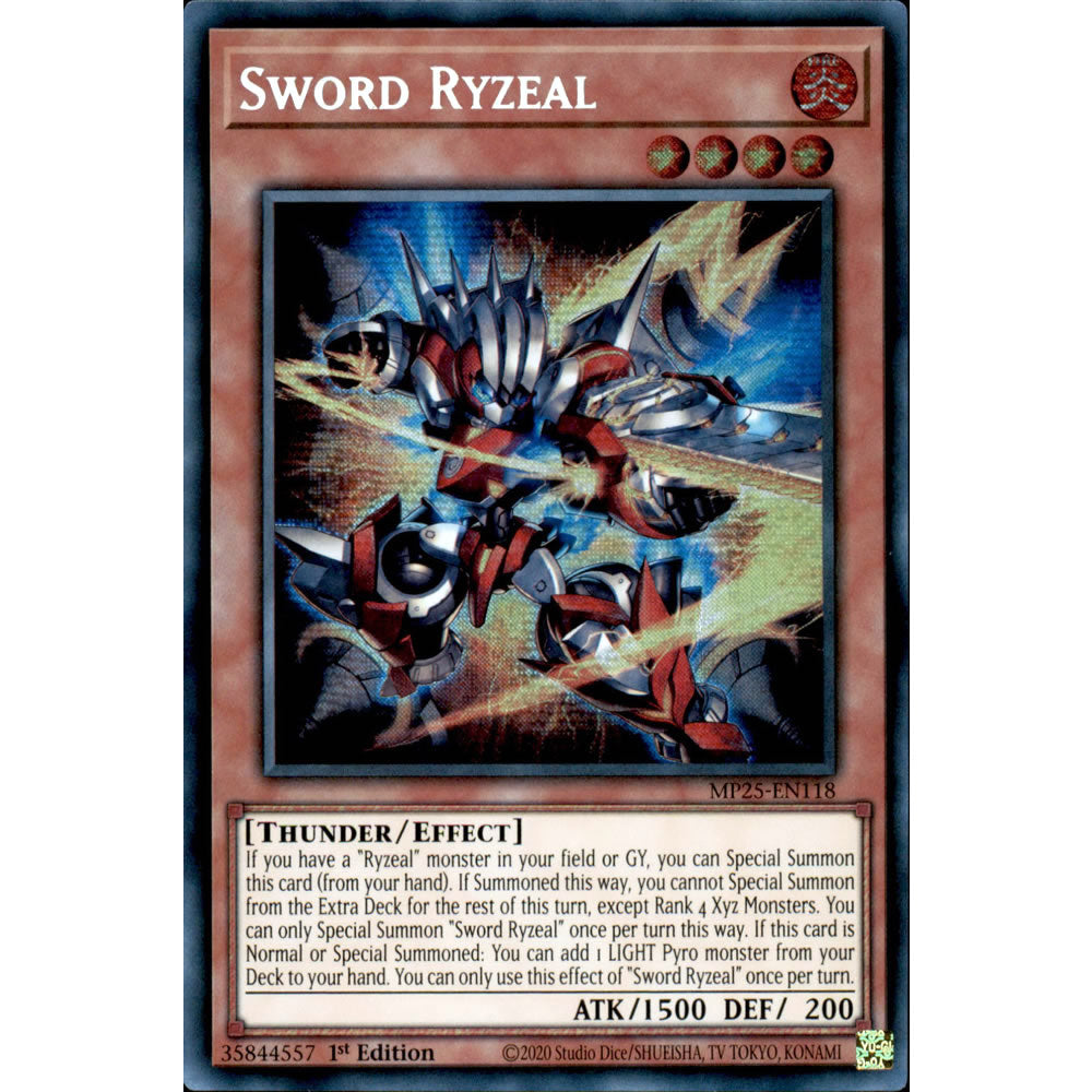 Sword Ryzeal MP25-EN118 Yu-Gi-Oh! Card from the Mega Tin 2025 Mega Pack Set