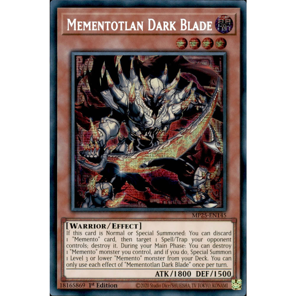 Mementotlan Dark Blade MP25-EN145 Yu-Gi-Oh! Card from the Mega Tin 2025 Mega Pack Set