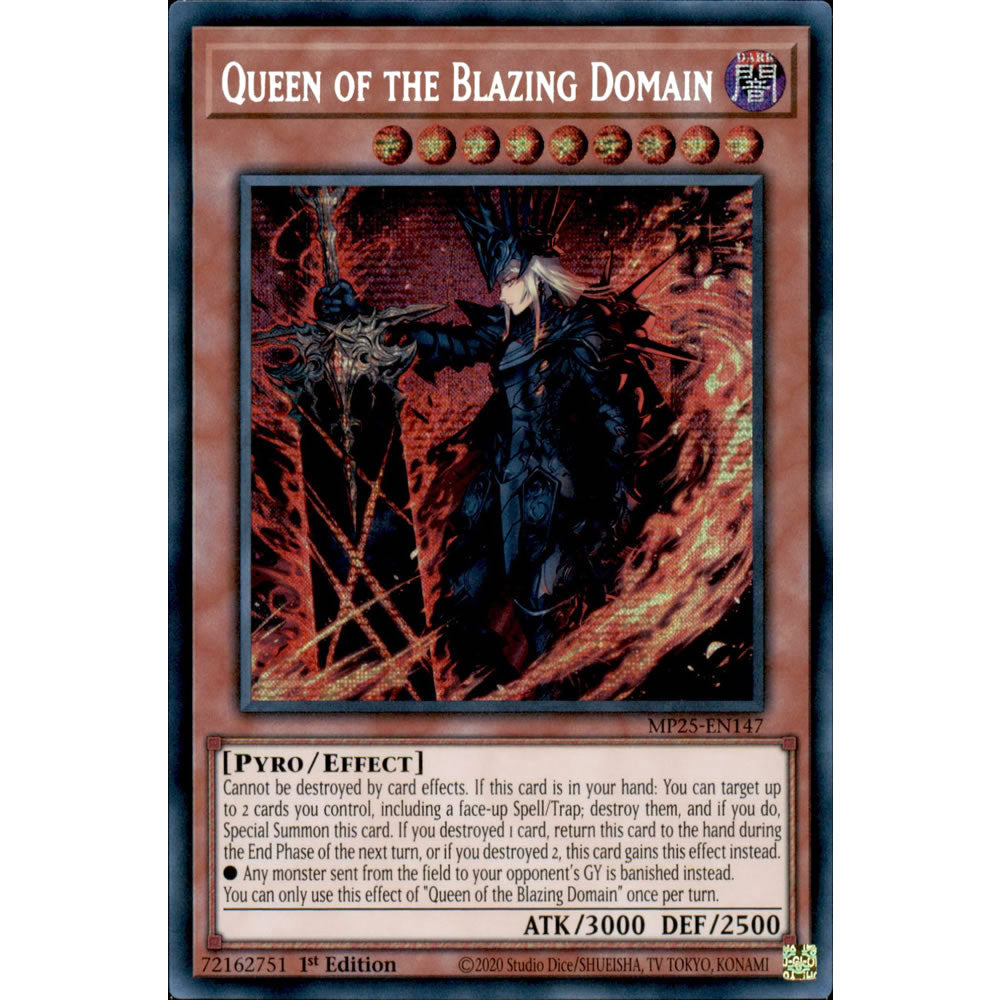 Queen of the Blazing Domain MP25-EN147 Yu-Gi-Oh! Card from the Mega Tin 2025 Mega Pack Set