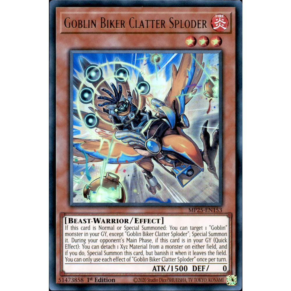 Goblin Biker Clatter Sploder MP25-EN153 Yu-Gi-Oh! Card from the Mega Tin 2025 Mega Pack Set