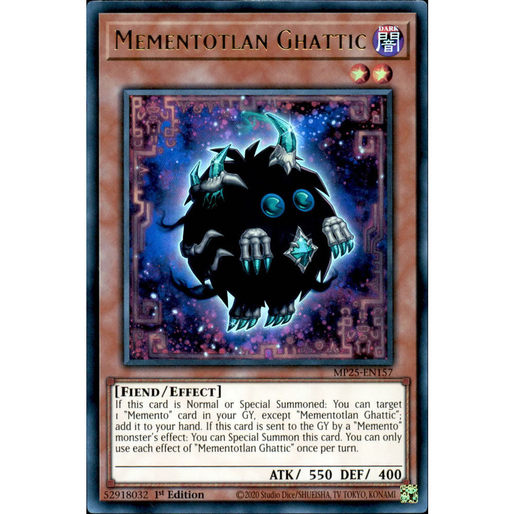 Mementotlan Ghattic MP25-EN157 Yu-Gi-Oh! Card from the Mega Tin 2025 Mega Pack Set
