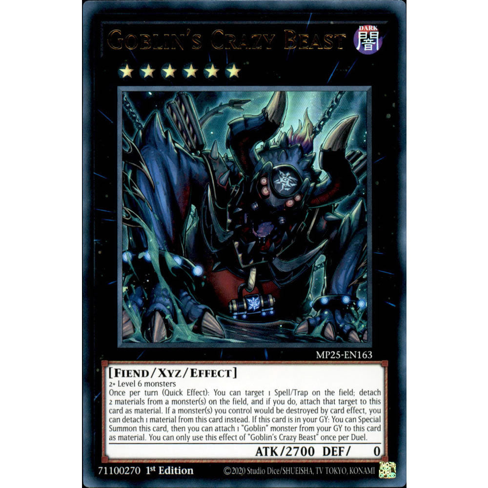 Goblin's Crazy Beast MP25-EN163 Yu-Gi-Oh! Card from the Mega Tin 2025 Mega Pack Set