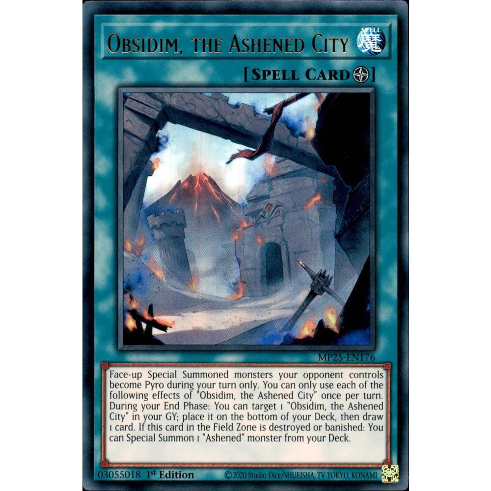 Obsidim, the Ashened City MP25-EN176 Yu-Gi-Oh! Card from the Mega Tin 2025 Mega Pack Set