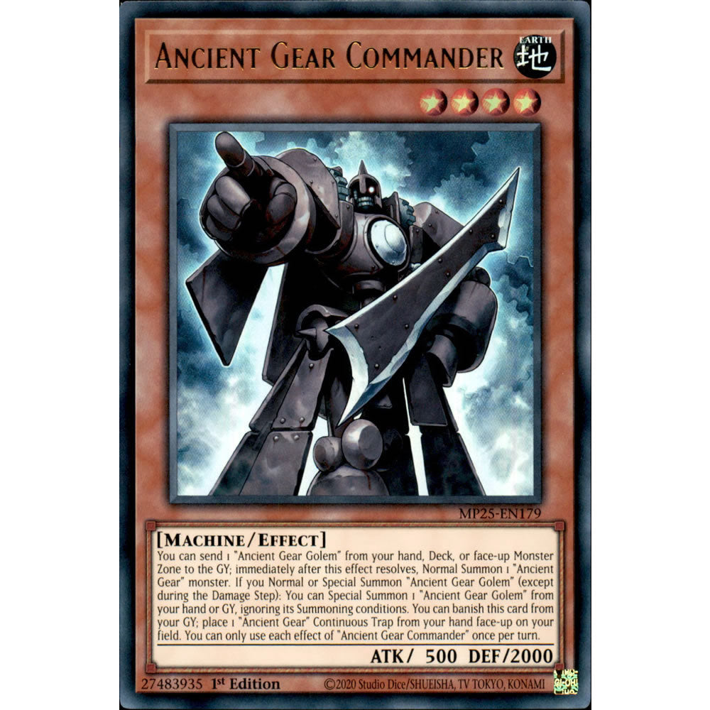 Ancient Gear Commander MP25-EN179 Yu-Gi-Oh! Card from the Mega Tin 2025 Mega Pack Set