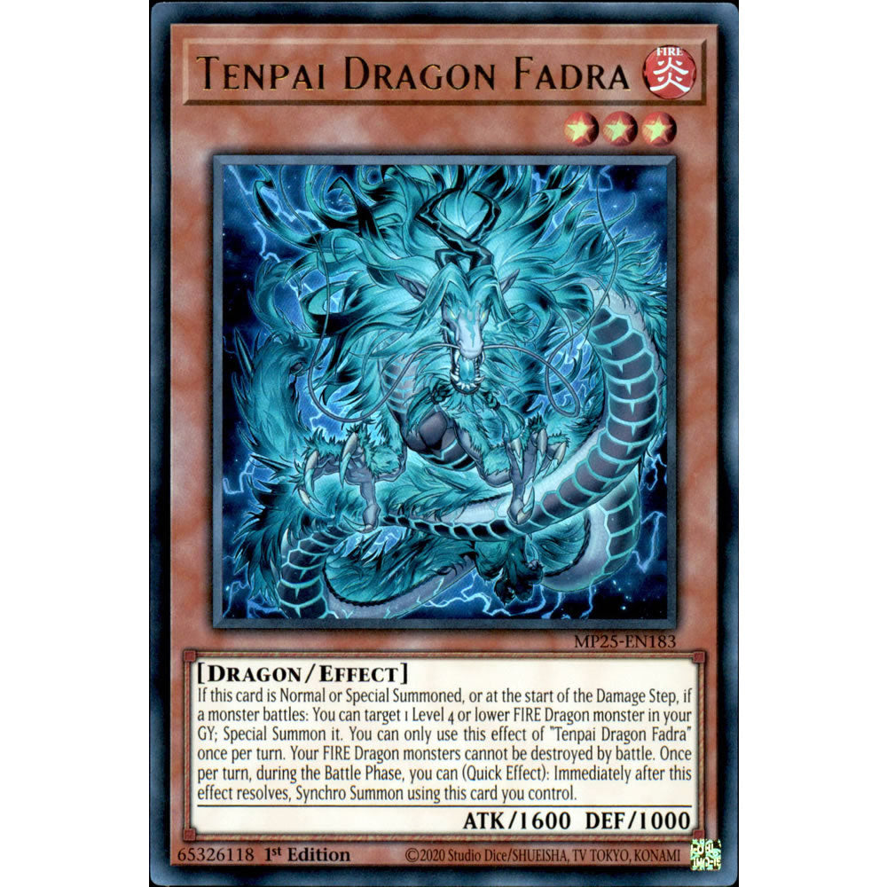 Tenpai Dragon Fadra MP25-EN183 Yu-Gi-Oh! Card from the Mega Tin 2025 Mega Pack Set