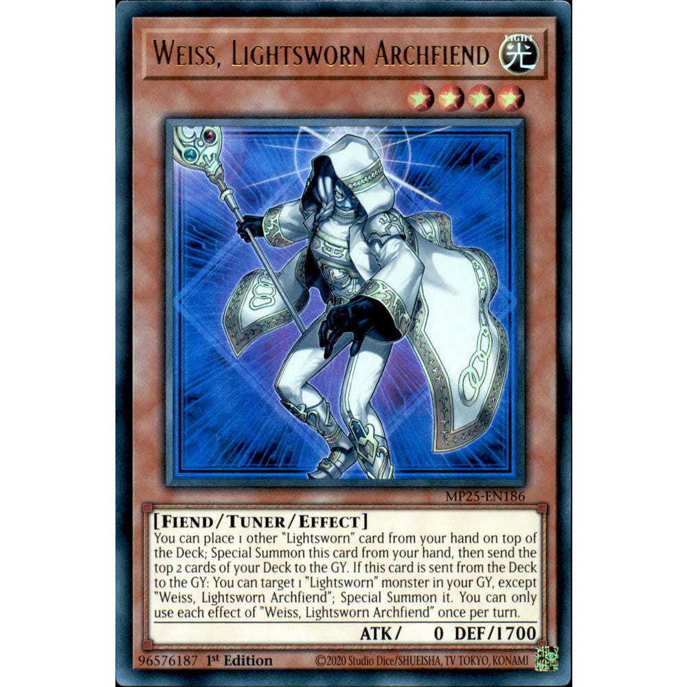 Weiss, Lightsworn Archfiend MP25-EN186 Yu-Gi-Oh! Card from the Mega Tin 2025 Mega Pack Set