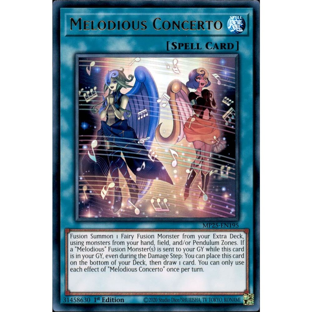 Melodious Concerto MP25-EN195 Yu-Gi-Oh! Card from the Mega Tin 2025 Mega Pack Set