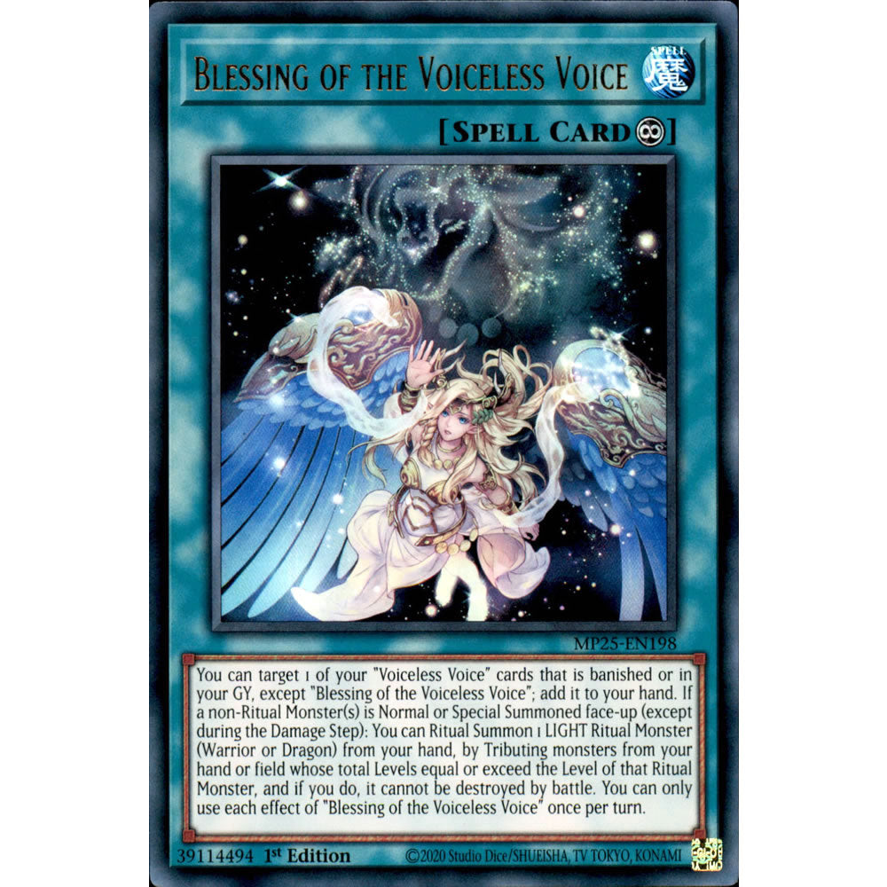 Blessing of the Voiceless Voice MP25-EN198 Yu-Gi-Oh! Card from the Mega Tin 2025 Mega Pack Set