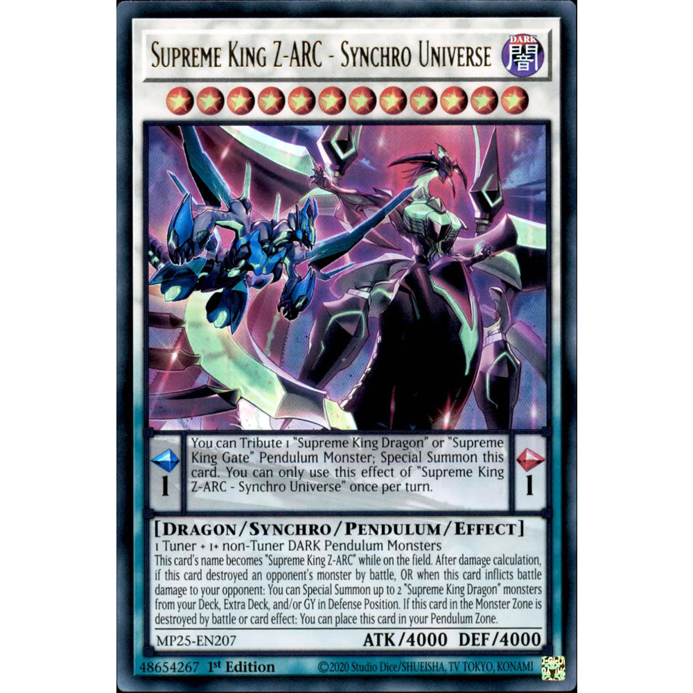 Supreme King Z-ARC - Synchro Universe MP25-EN207 Yu-Gi-Oh! Card from the Mega Tin 2025 Mega Pack Set