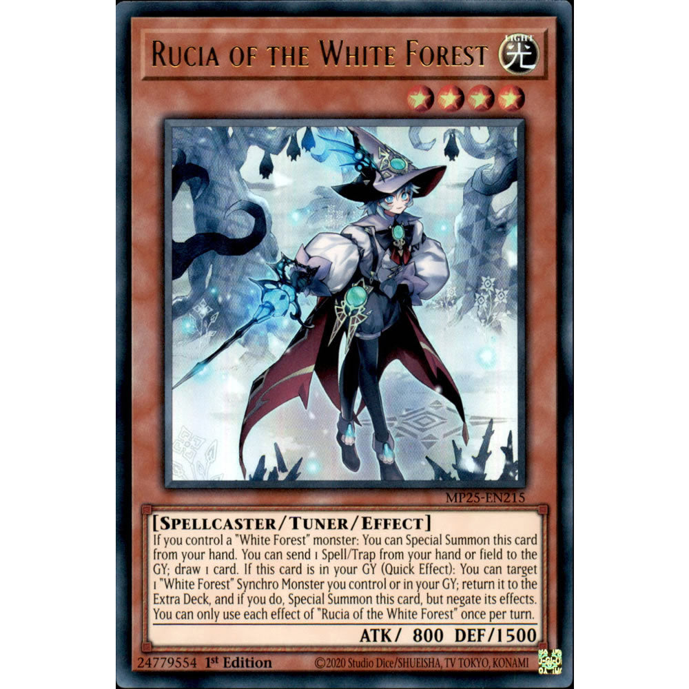 Rucia of the White Forest MP25-EN215 Yu-Gi-Oh! Card from the Mega Tin 2025 Mega Pack Set