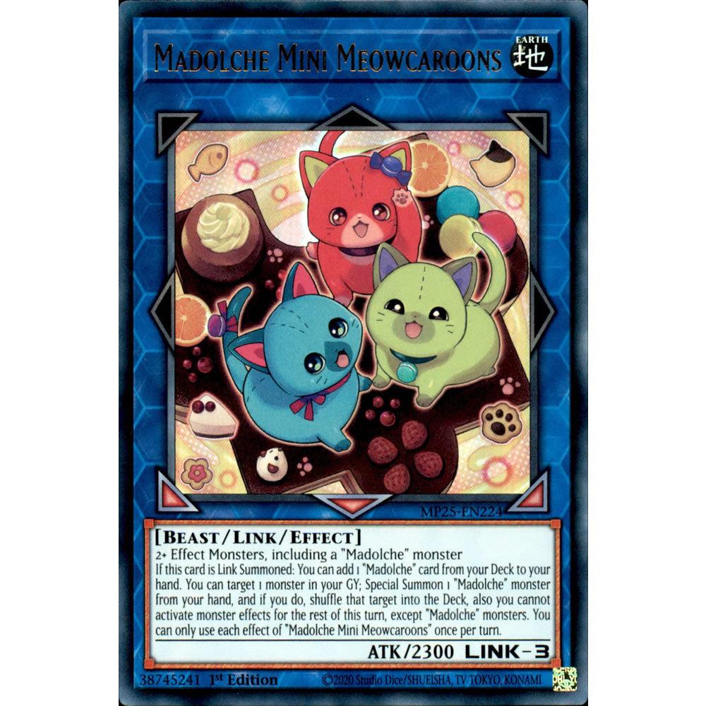 Madolche Mini Meowcaroons MP25-EN224 Yu-Gi-Oh! Card from the Mega Tin 2025 Mega Pack Set