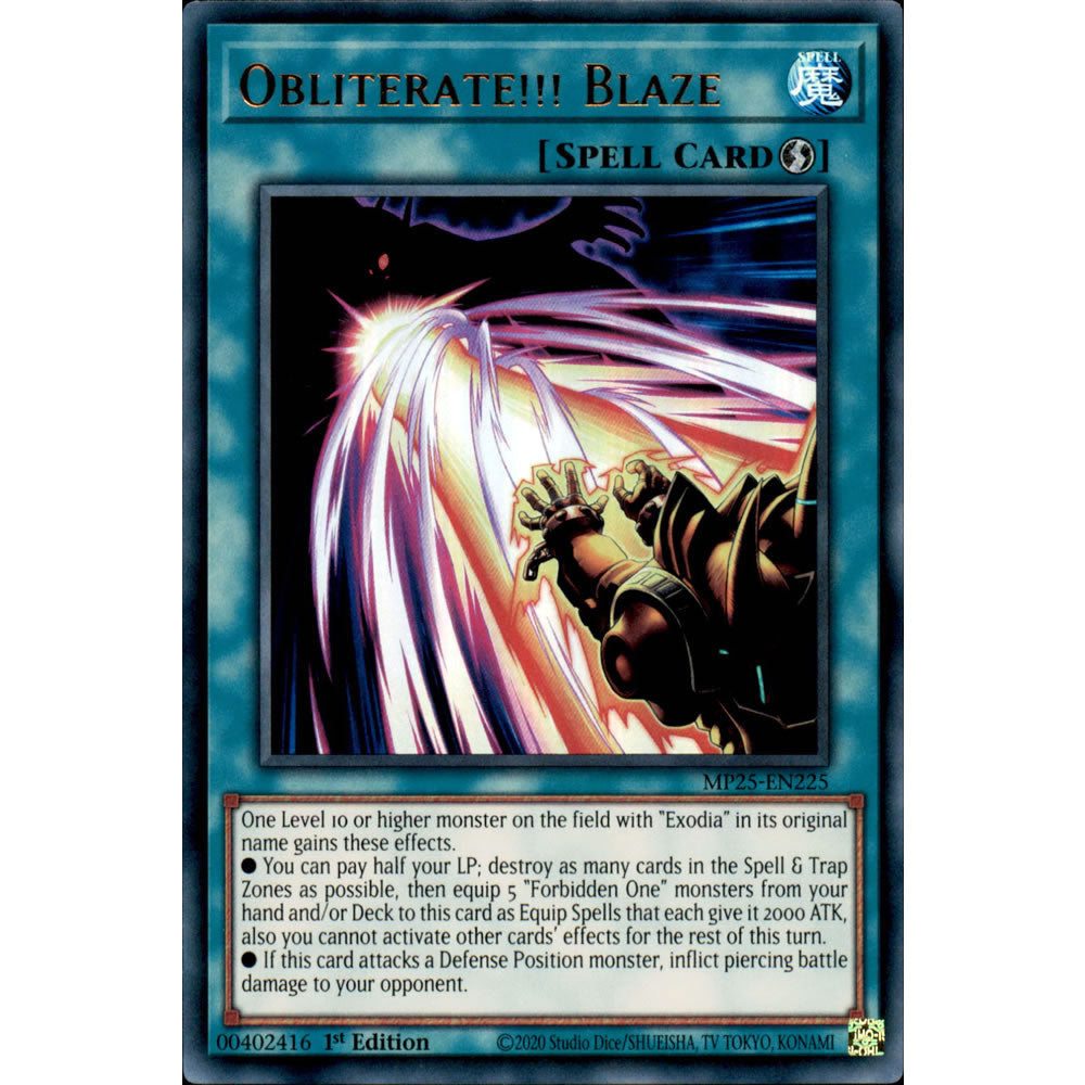 Obliterate!!! Blaze MP25-EN225 Yu-Gi-Oh! Card from the Mega Tin 2025 Mega Pack Set