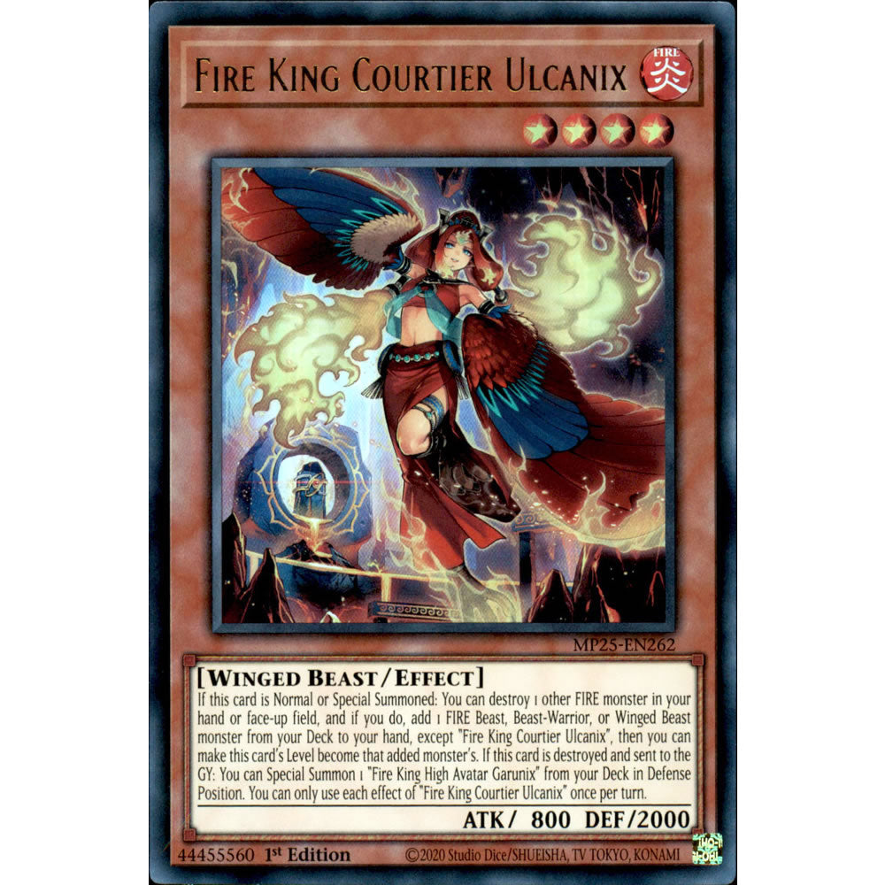 Fire King Courtier Ulcanix MP25-EN262 Yu-Gi-Oh! Card from the Mega Tin 2025 Mega Pack Set