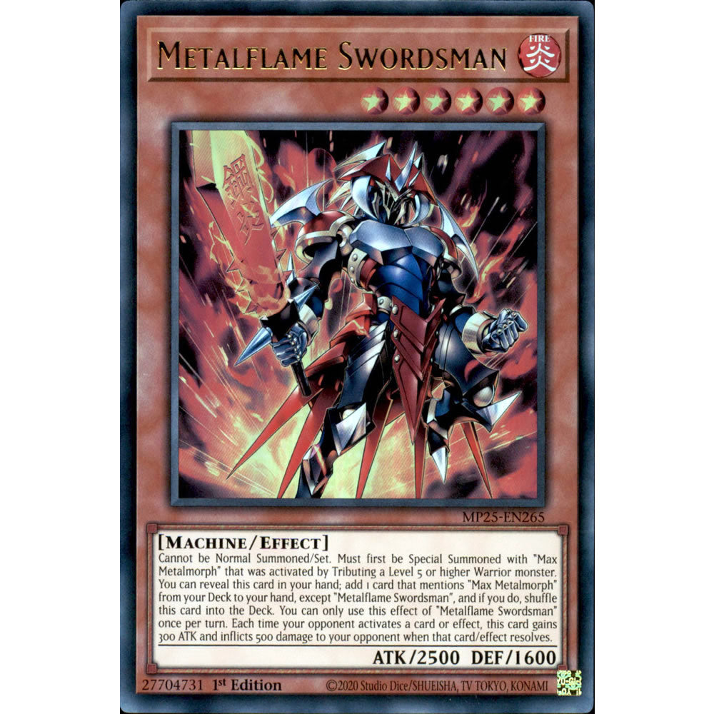 Metalflame Swordsman MP25-EN265 Yu-Gi-Oh! Card from the Mega Tin 2025 Mega Pack Set