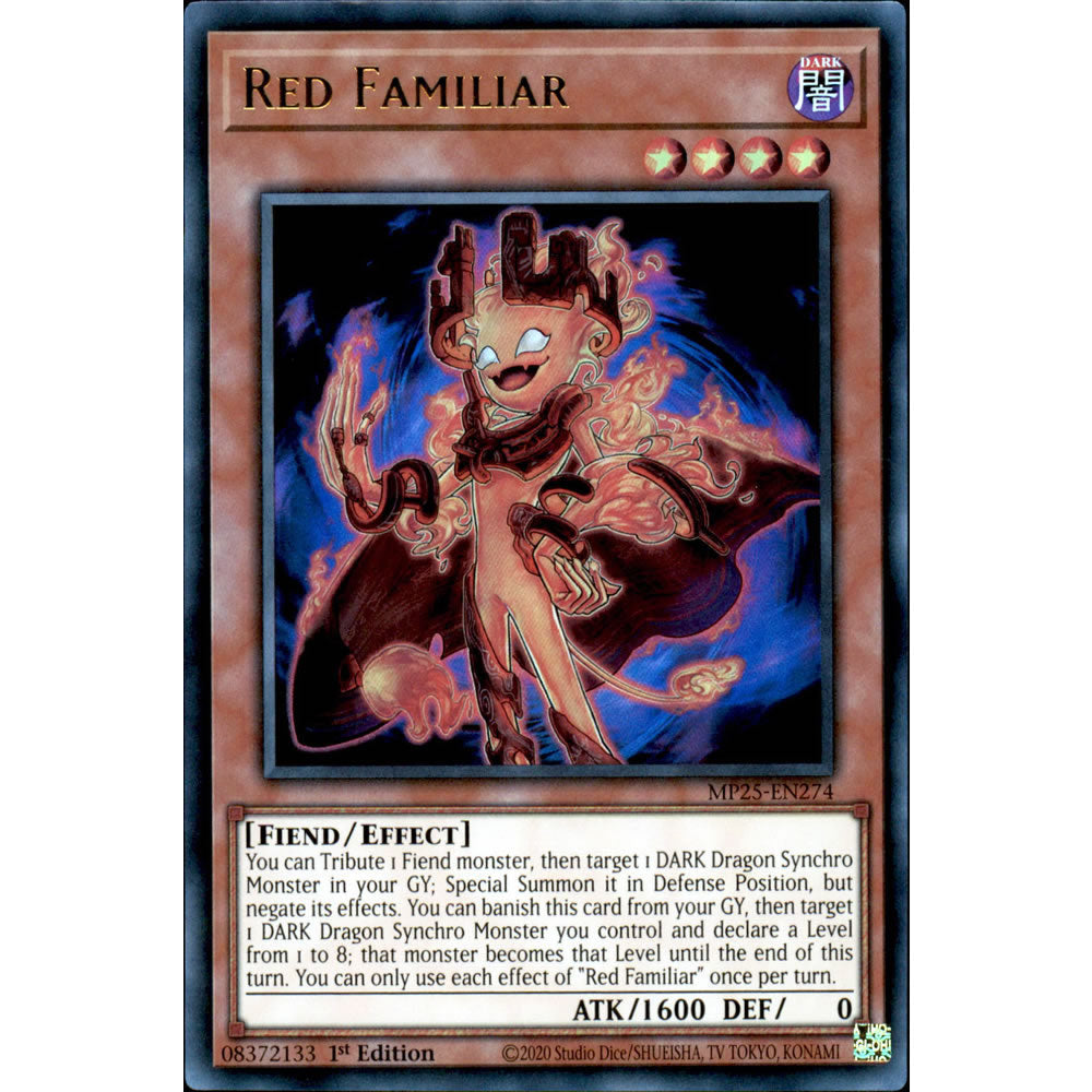 Red Familiar MP25-EN274 Yu-Gi-Oh! Card from the Mega Tin 2025 Mega Pack Set