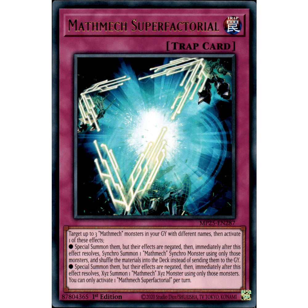 Mathmech Superfactorial MP25-EN287 Yu-Gi-Oh! Card from the Mega Tin 2025 Mega Pack Set