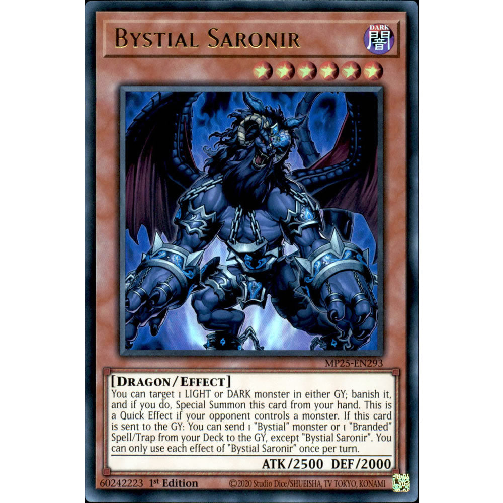 Bystial Saronir MP25-EN293 Yu-Gi-Oh! Card from the Mega Tin 2025 Mega Pack Set