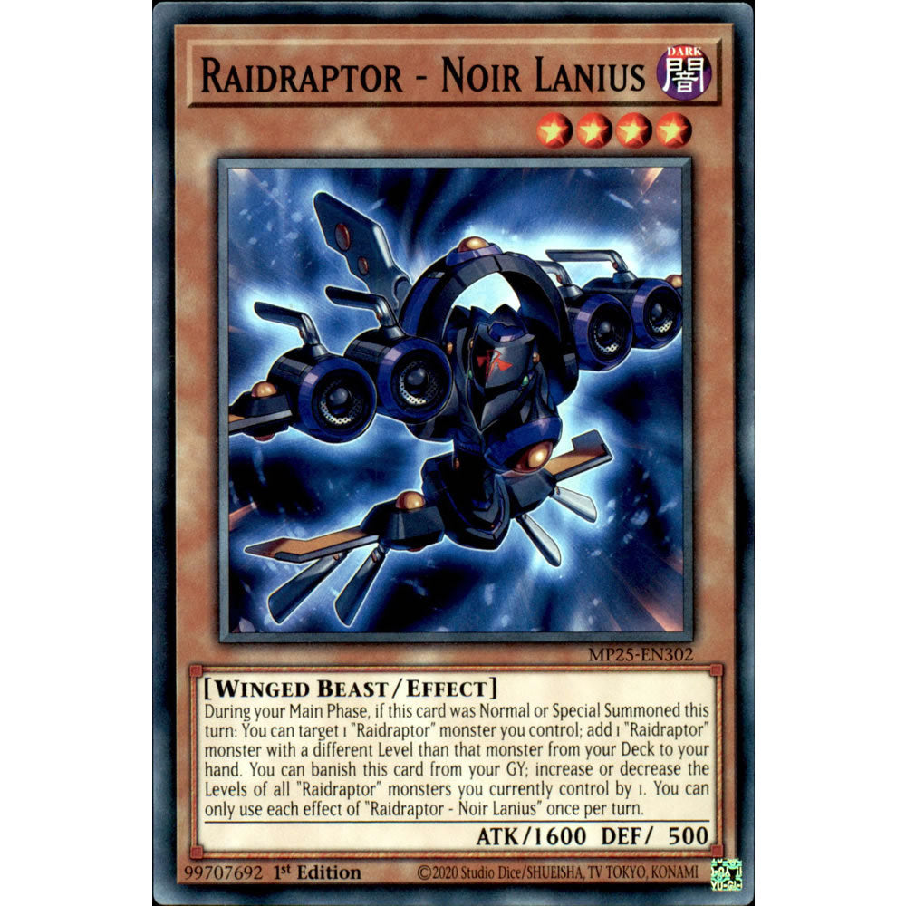 Raidraptor - Noir Lanius MP25-EN302 Yu-Gi-Oh! Card from the Mega Tin 2025 Mega Pack Set