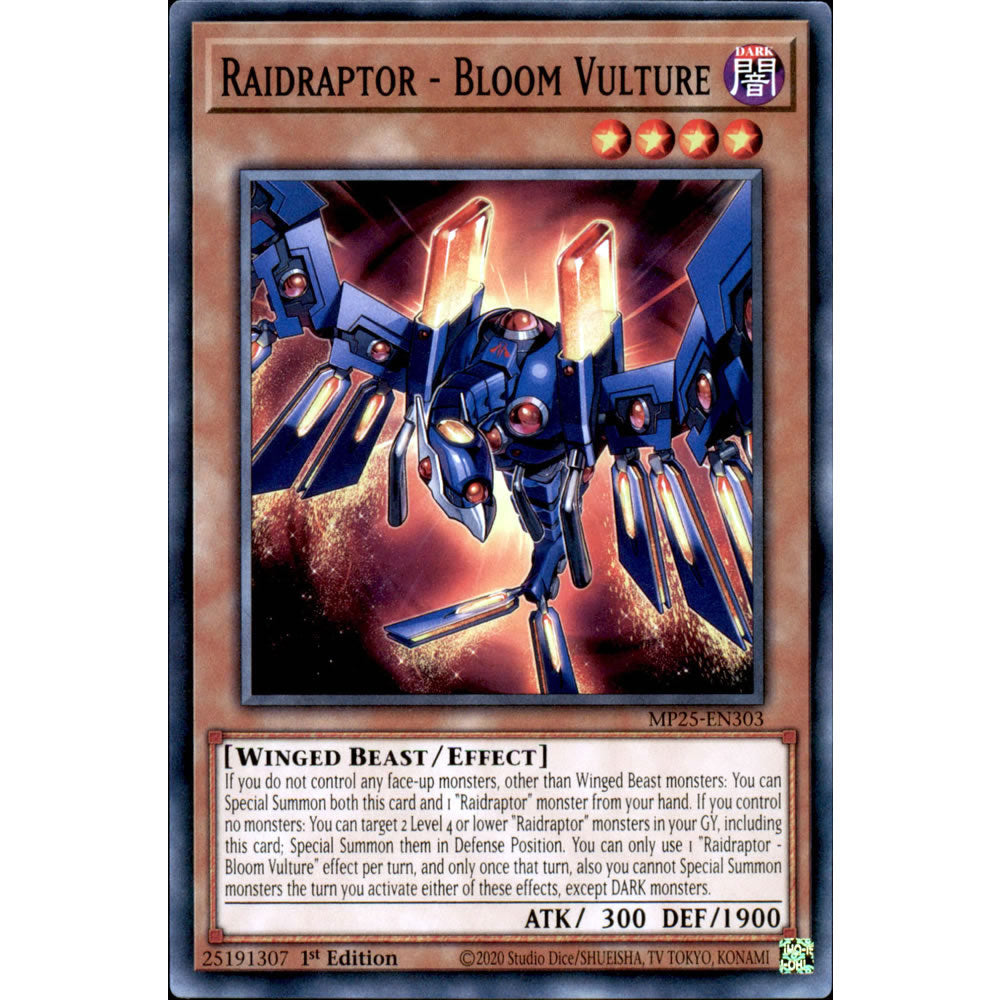 Raidraptor - Bloom Vulture MP25-EN303 Yu-Gi-Oh! Card from the Mega Tin 2025 Mega Pack Set