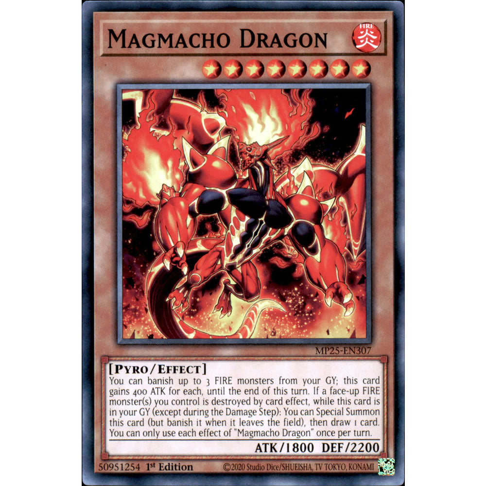 Magmacho Dragon MP25-EN307 Yu-Gi-Oh! Card from the Mega Tin 2025 Mega Pack Set