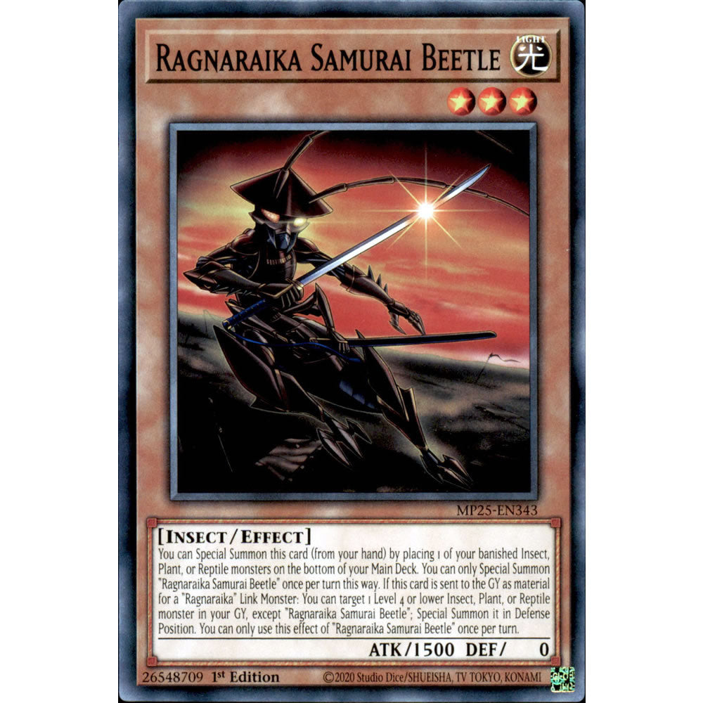 Ragnaraika Samurai Beetle MP25-EN343 Yu-Gi-Oh! Card from the Mega Tin 2025 Mega Pack Set