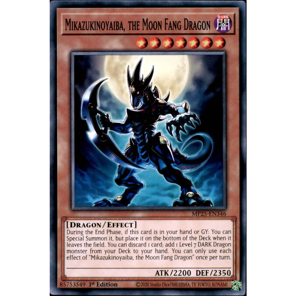 Mikazukinoyaiba, the Moon Fang Dragon MP25-EN346 Yu-Gi-Oh! Card from the Mega Tin 2025 Mega Pack Set