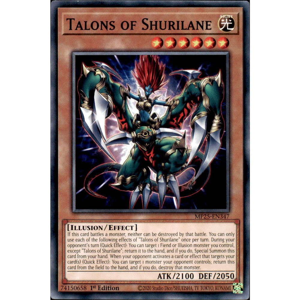 Talons of Shurilane MP25-EN347 Yu-Gi-Oh! Card from the Mega Tin 2025 Mega Pack Set