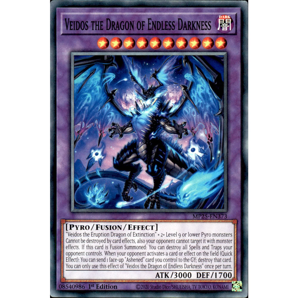 Veidos the Dragon of Endless Darkness MP25-EN373 Yu-Gi-Oh! Card from the Mega Tin 2025 Mega Pack Set
