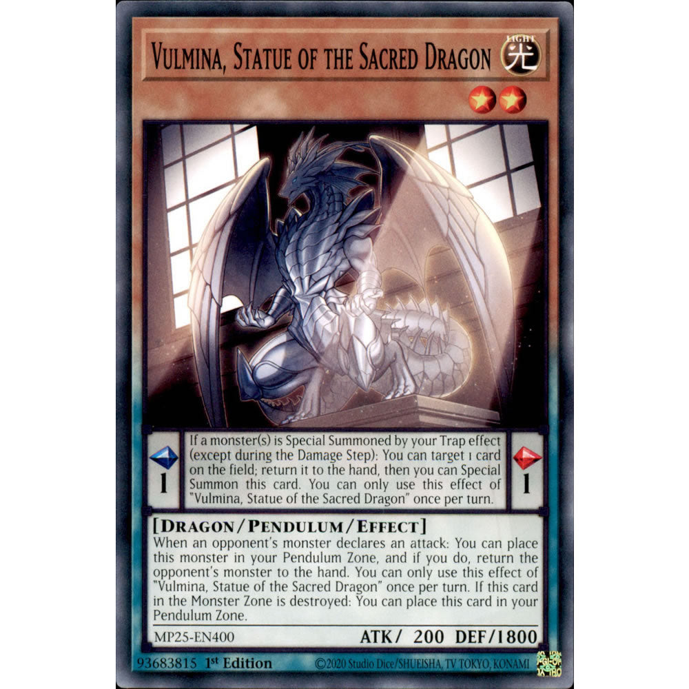 Vulmina, Statue of the Sacred Dragon MP25-EN400 Yu-Gi-Oh! Card from the Mega Tin 2025 Mega Pack Set