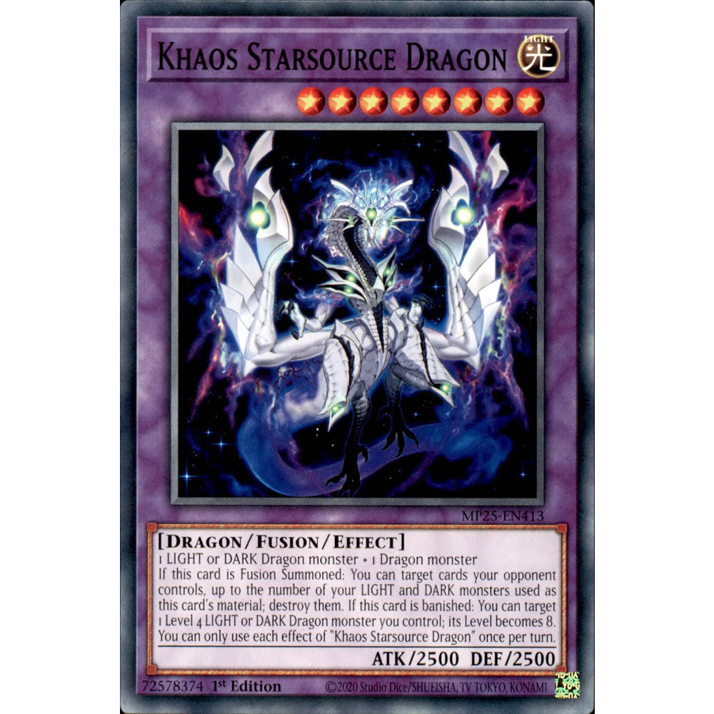 Khaos Starsource Dragon MP25-EN413 Yu-Gi-Oh! Card from the Mega Tin 2025 Mega Pack Set