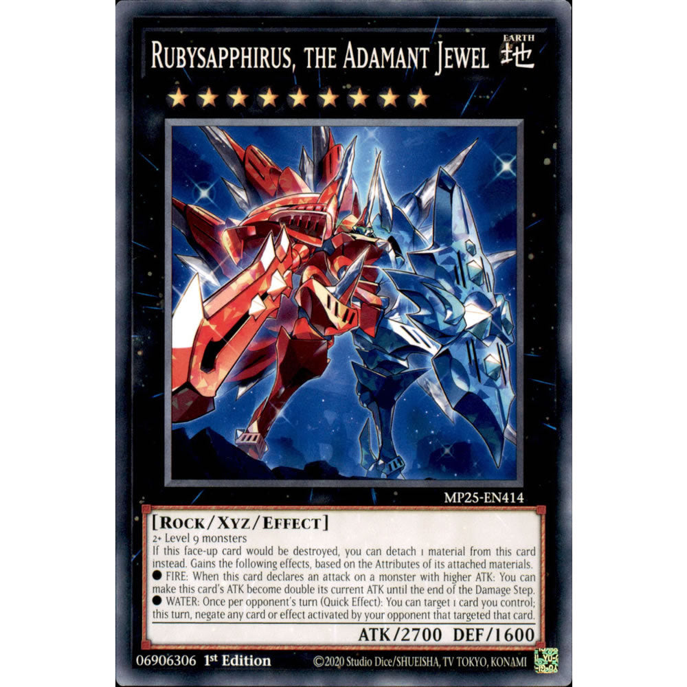 Rubysapphirus, the Adamant Jewel MP25-EN414 Yu-Gi-Oh! Card from the Mega Tin 2025 Mega Pack Set