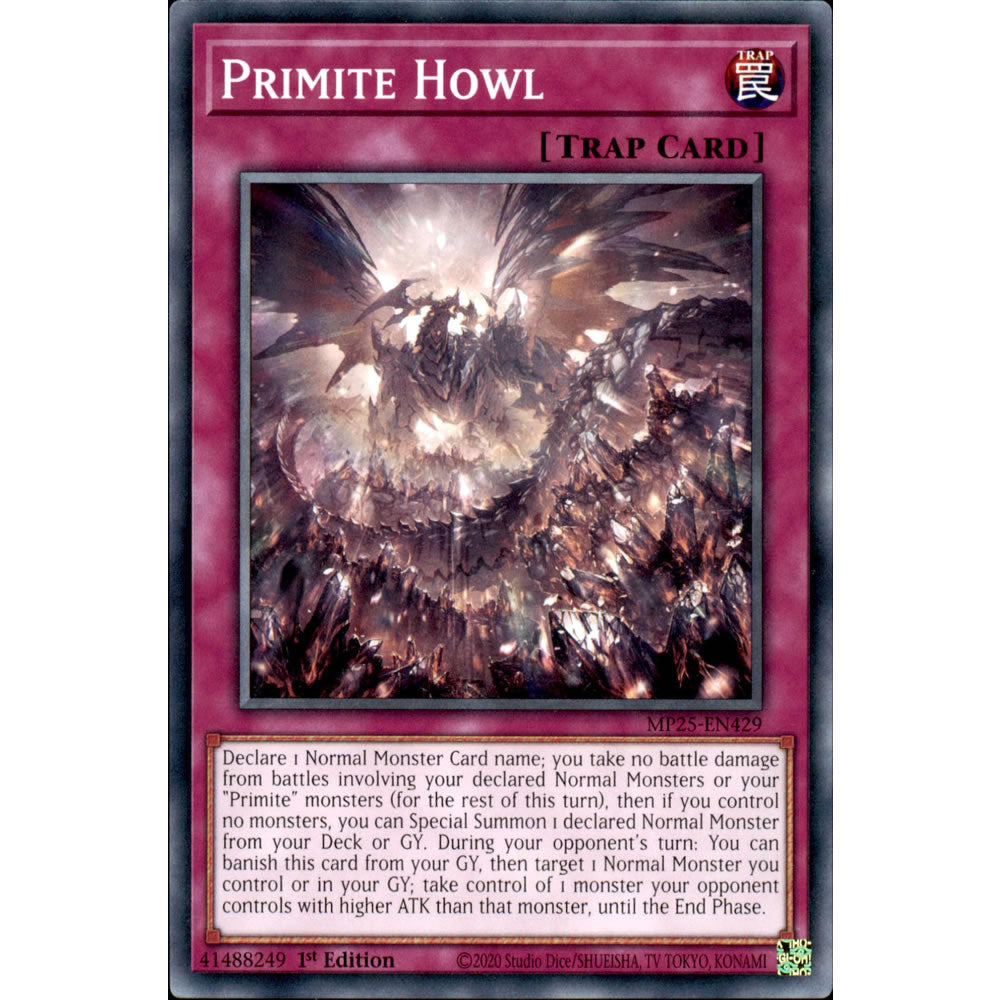 Primite Howl MP25-EN429 Yu-Gi-Oh! Card from the Mega Tin 2025 Mega Pack Set